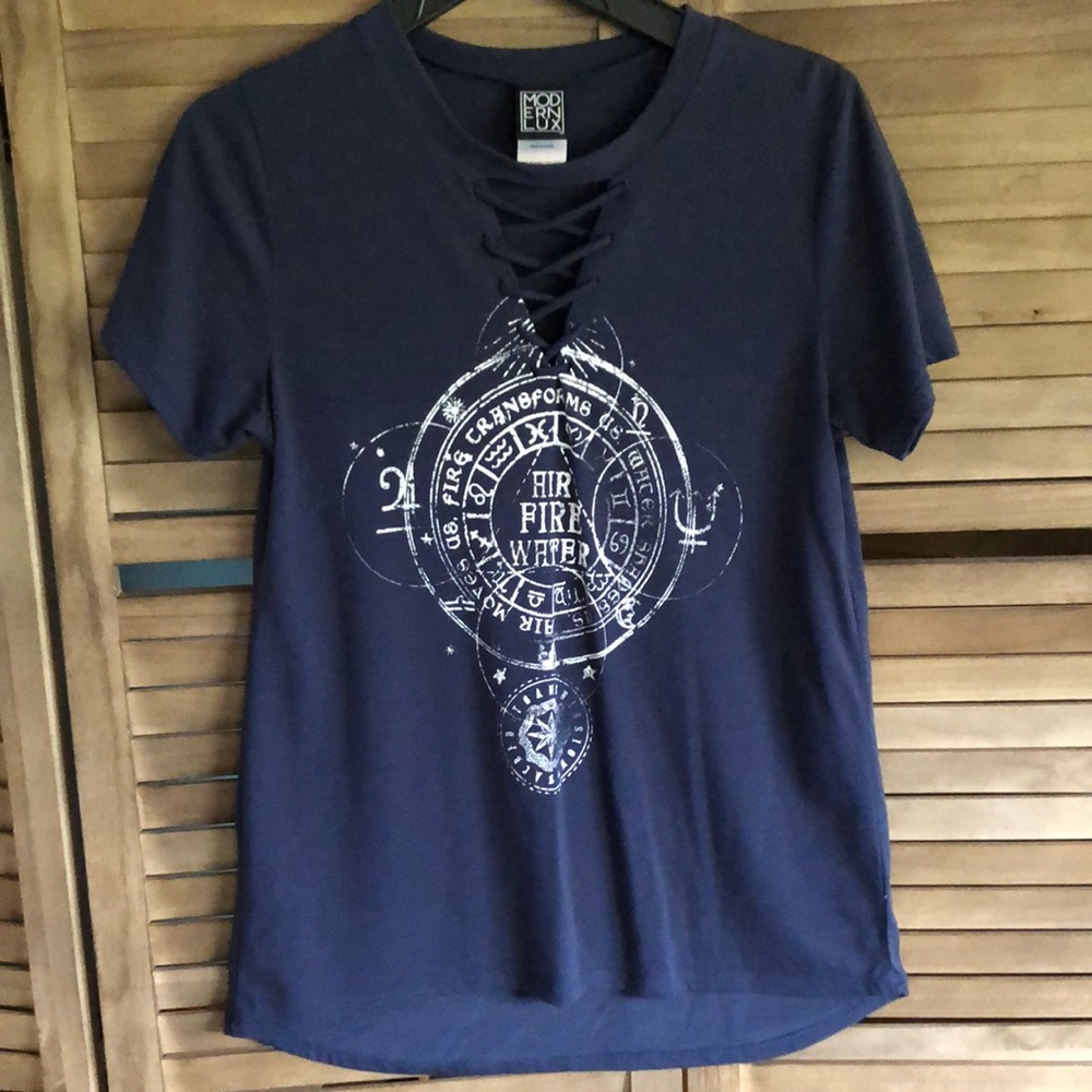 Blue cotton T-shirt
